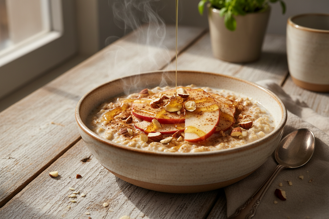Warm Oatmeal with Cinnamon, Almonds & Honey: A Simple Breakfast for Intentional Mornings