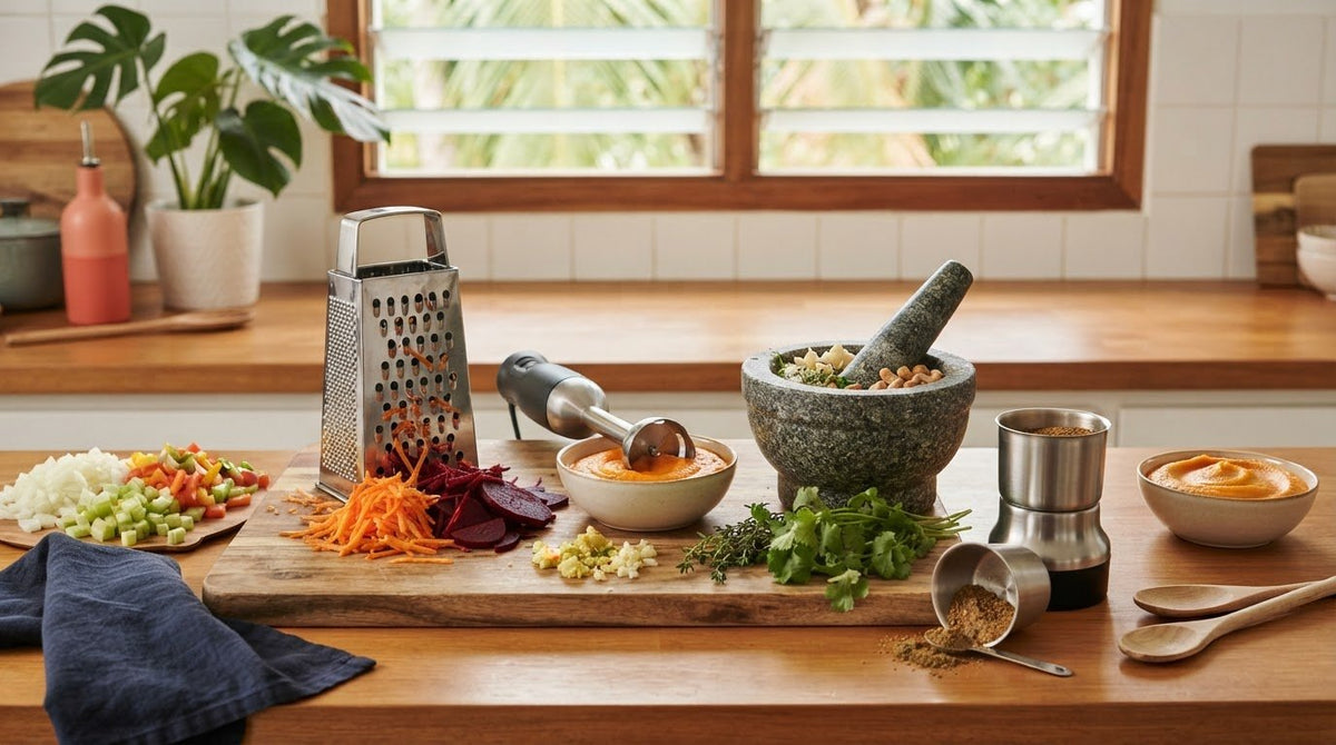 Food processor swaps for grating, blending and grinding