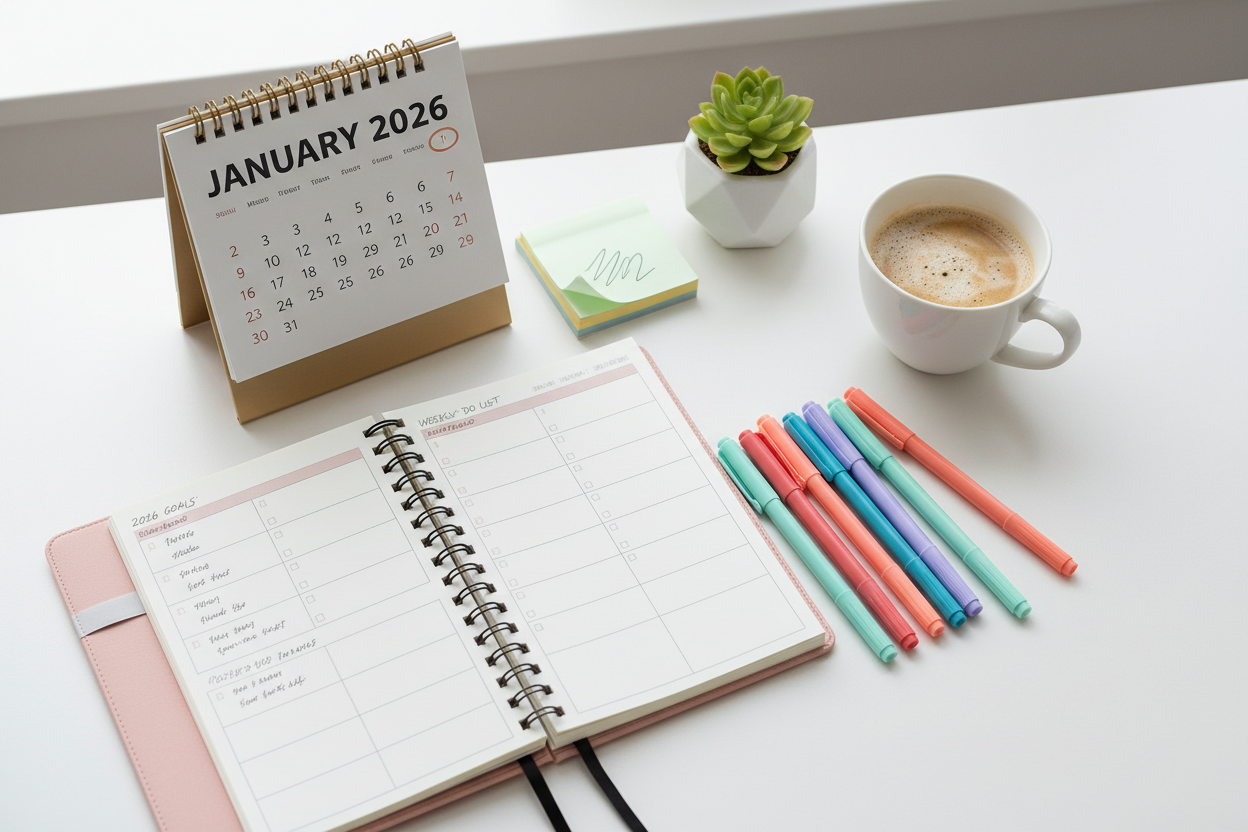 January Reset: Planning for Your 2026 Goals with Planners and Desk Calendars