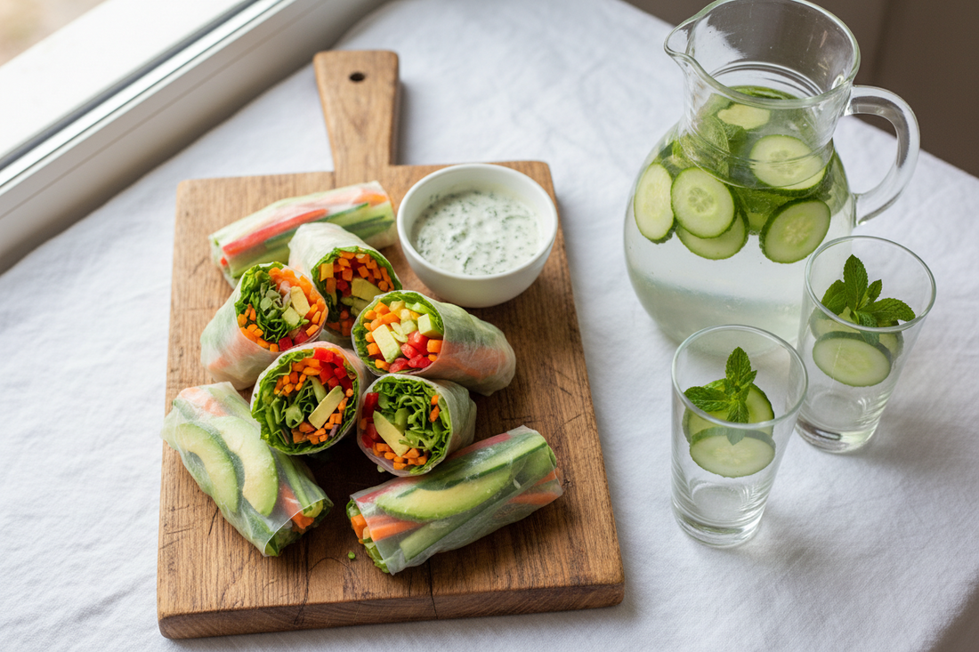 Detox Cucumber Mint Water and Light Veggie Wraps: A Fresh and Healthy Reset