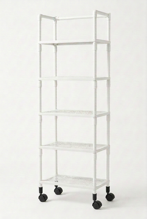 The Spa Collection Multi-Functional Storage Rack with Wheels – White