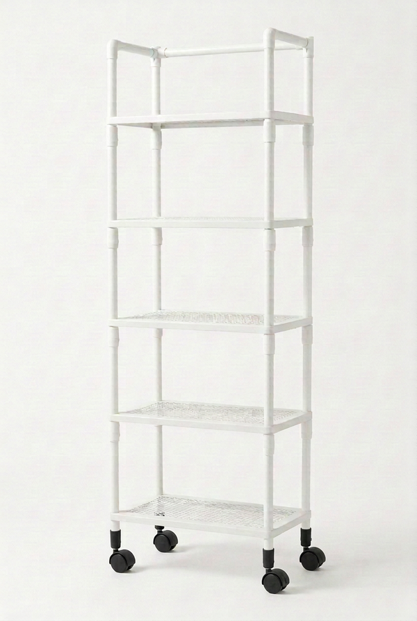 The Spa Collection Multi-Functional Storage Rack with Wheels – White