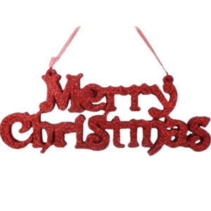 Red Glitter Merry Christmas Sign