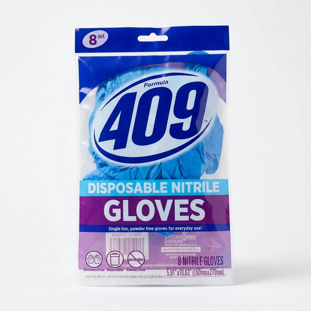 8-Pack Blue Disposable Nitrile Gloves