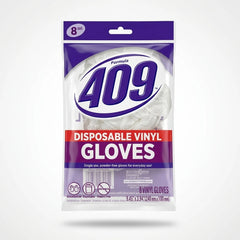 8-Pack Disposable White Vinyl Gloves