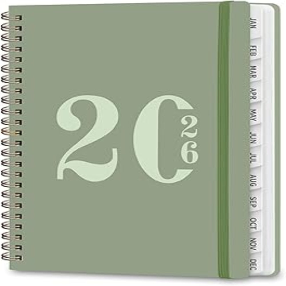 2026  Weekly and Monthly Calendar Academic Planner, Green ( 6.3" x 8.5")