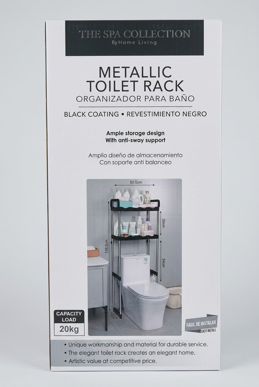 Spa Collection Two-Tier Toilet Rack Organizer (Black)