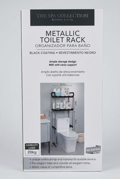 Spa Collection Two-Tier Toilet Rack Organizer (Black)