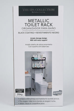 Spa Collection Two-Tier Toilet Rack Organizer (Black)