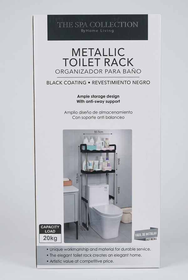 Spa Collection Two-Tier Toilet Rack Organizer (Black)