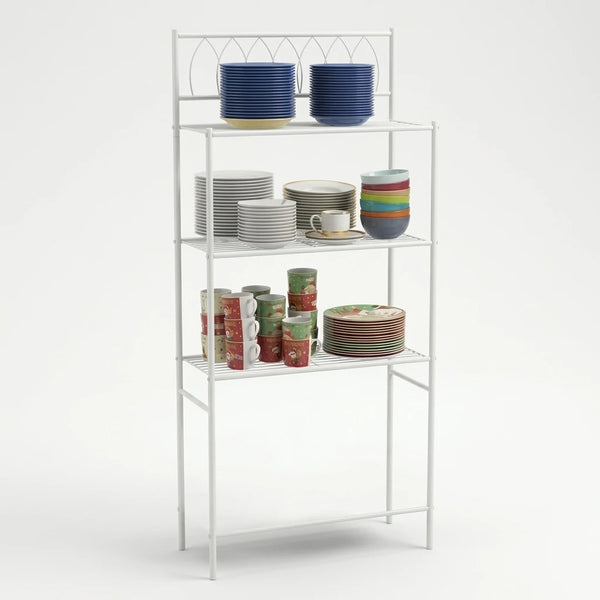 Enhanced Enhanced Enhanced Freestanding display of 3-shelf bathroom organizer rack in store