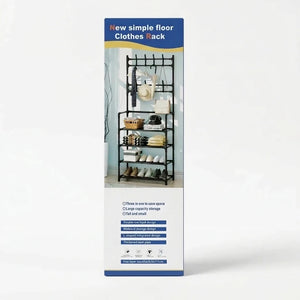 5-Tier Layer Clothes Rack - Black (60 X 26.5 X 171 CM)