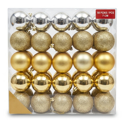 50 Piece Gold Christmas Ornaments