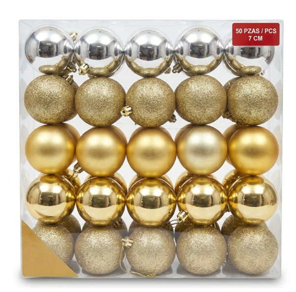 50 Piece Gold Christmas Ornaments