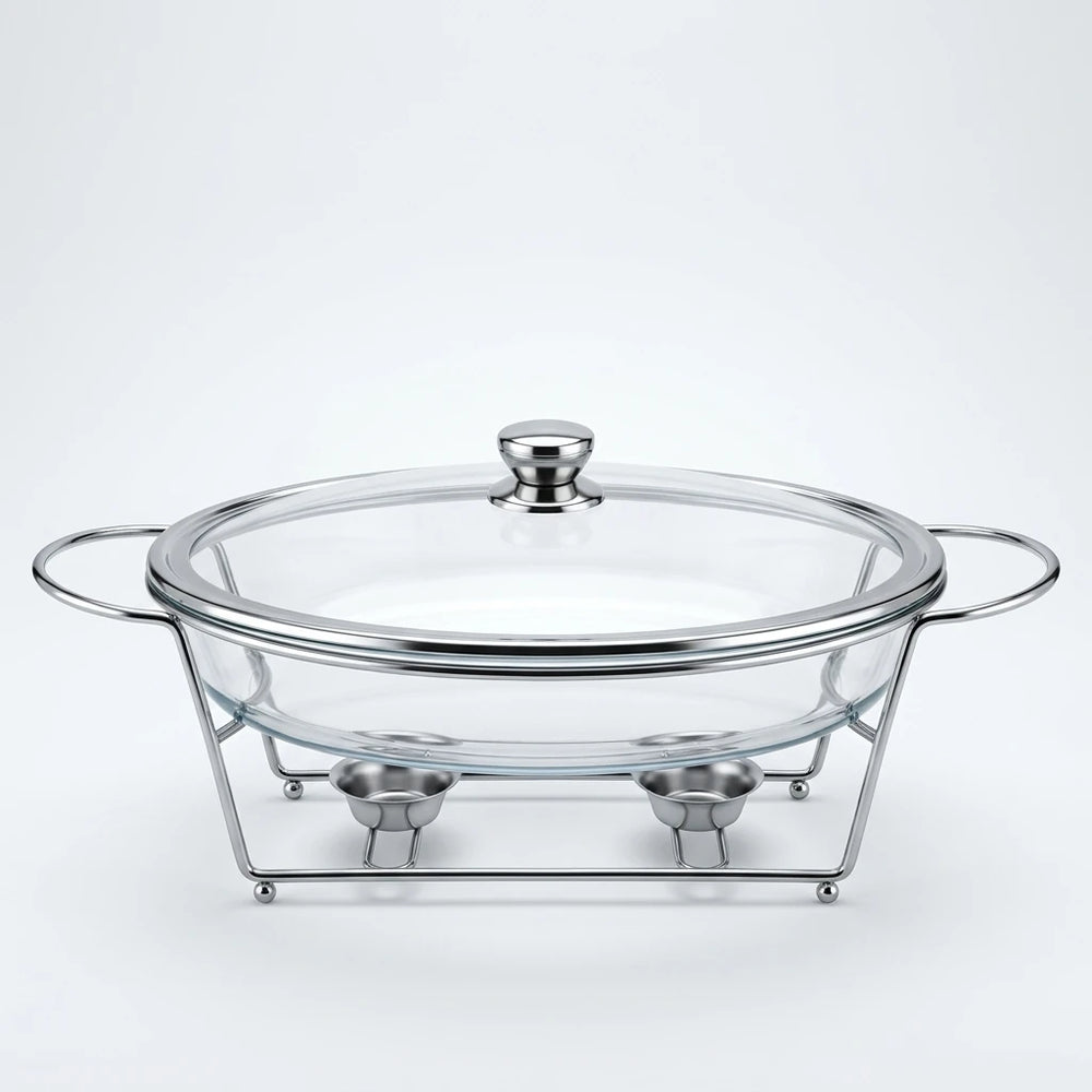 Enhanced Complete 3.0L chafing dish assembled on counter
