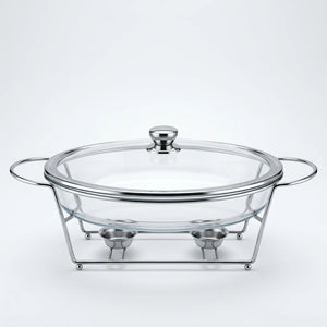 Enhanced Complete 3.0L chafing dish assembled on counter