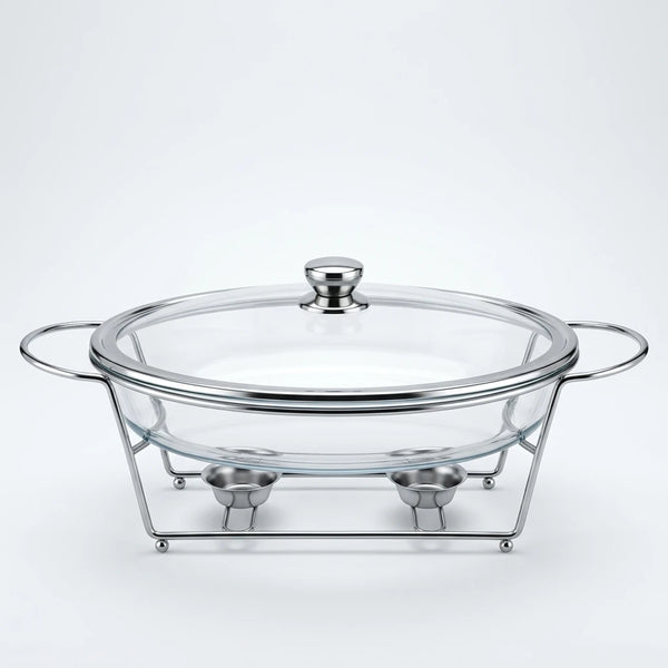 Enhanced Complete 3.0L chafing dish assembled on counter