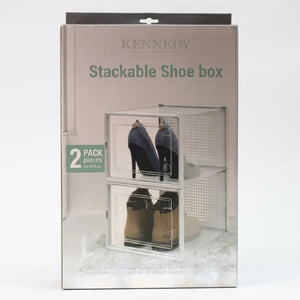 4Pk Shoe Box Kennedy Home Collection Stackable 35x25x18.7cm