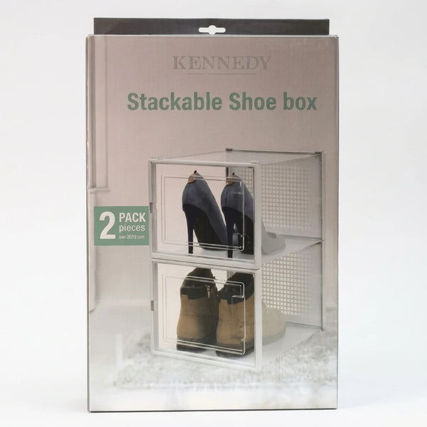 4Pk Shoe Box Kennedy Home Collection Stackable 35x25x18.7cm