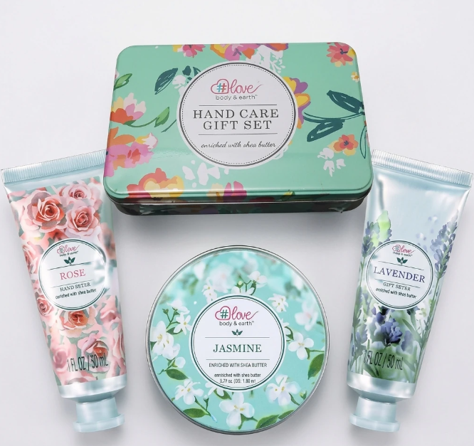Bath and Earth Love Hand Care Gift set - Rose, Jasmine and Lavender