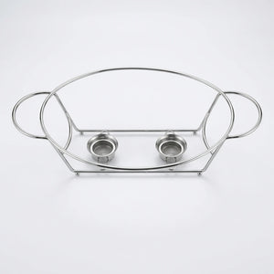 Enhanced Enhanced Stainless steel chafing dish frame with burner holders