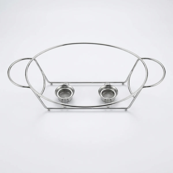 Enhanced Enhanced Stainless steel chafing dish frame with burner holders