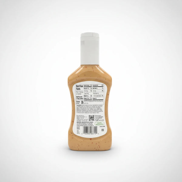 A Food Club Light Italian Dressing bottle is centered on a clean white background with soft studio lighting and a subtle shadow.