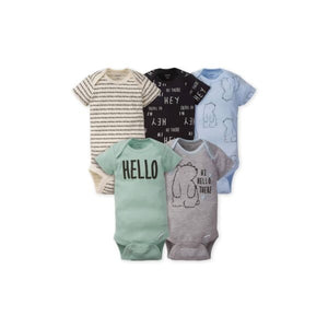 Gerber 5-Pack Baby Boys Bear Short Sleeve Onesies® Bodysuits (0-3 months)