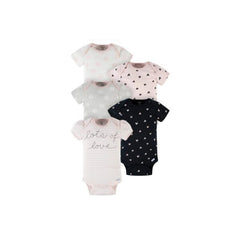 Gerber 5-Pack Baby Girls Lots Of Love Short Sleeve Onesies® Bodysuits 0-3M