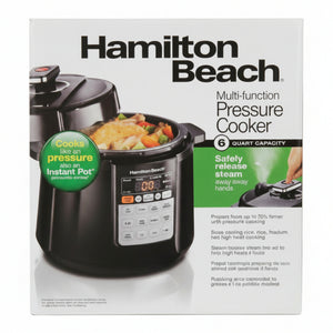 Hamilton Beach Multi-function Pressure Cooker 6Qt-Capacity