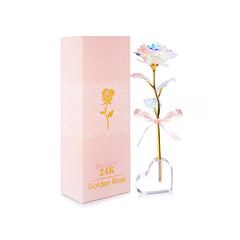 Galaxy Rose Enchanted Flower Gift with Heart Base - Colourful