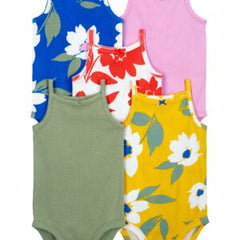 Baby 5-Pack Floral Tank Bodysuits 3M