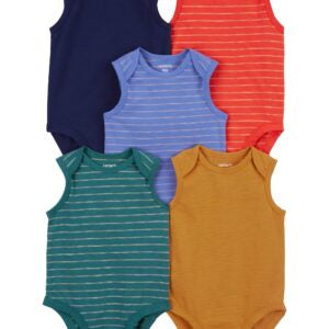 Baby 5-Pack Striped Tank Bodysuits 6M
