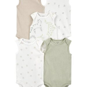 Baby 5-Pack Animal Tank Bodysuits 6M