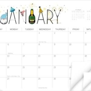 GuassLee Monthly Desk Calendar 2025-11"x14" Desktop Calendar Covers Months from Jan. 2025 to Dec. 2025 with Clear Corner Protectors and Notes for Home school Office