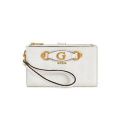 Guess Izzy Peony Large Zip-Around Wallet - Off-White