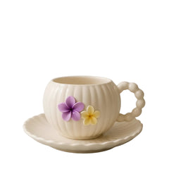 Auvstar Ceramic Coffee Mug with Saucer Set