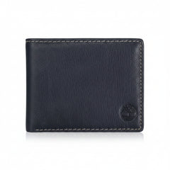 Timberland Men's RFID Blocking Wallet – Genuine Leather Passcase with Removable ID Holder, 6 Card Slots, 2 Billfold Pockets, Slim Design, Navy Blue, One Size