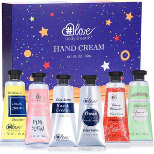 BODY & EARTH # LOVE Hand Cream Gift Set, Mothers Day Gifts for Mom, Moisturizing Hand Lotion Set with Natural Glycerin and Vitamin E, 6 Pcs Hand Lotion Gift Sets for Women Men, Birthday Gifts for Her - Blue