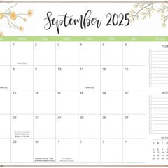 Desk Calendar 2026 with Desk Mat – 22" x 17" Large Desk Pad Calendar Runs From Sep 2025 to Dec 2026, Floral Design Desktop Calendar with To Do List, Personal Desk Calendar Planner for Home, Office