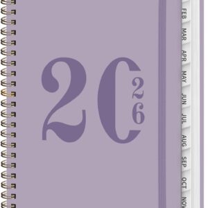 2026 Planner, Weekly and Monthly Calendar Agenda Book, Jan 2026 - Dec 2026, Hardcover Planning Academic Planner for Office School Supplies and Desk Accessories - A5 (6.3'' x 8.5'') Purple