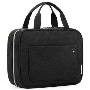 Toiletry Traveling Bag with Hanging Hook- Medium in Black