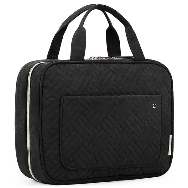 Toiletry Traveling Bag with Hanging Hook- Medium in Black