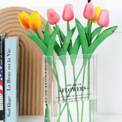 Book-Shaped Vase for Flowers, Book Lovers Gifts, Aesthetic Room Decor Cute Flowers Vases & Must-Have for Home, Bookshelf, Bedroom & Office Decor for Women & Teacher Gift - Like Mothers Day (Clear)