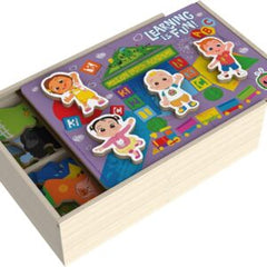Spin Master Games, CoComelon Puzzles 4-Pack, Wooden Jigsaw Puzzles for Preschoolers, 18 Pieces Each, Interchangeable Character Pieces, for Ages 3 & Up