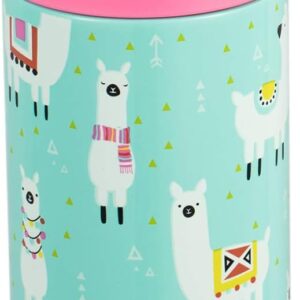 Snug Insulated Kids Water Bottle with Straw & Spout – Double-Wall Stainless Steel, Leakproof, Easy-Flip Lid – For School, Travel, Toddlers & Big Kids - Llamas, 12oz