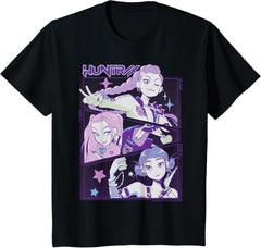 Kpop Demon Hunters Halloween Huntrix Cute Animated Panels T-Shirt (Medium)