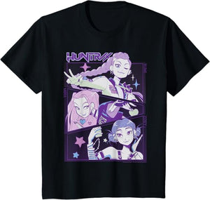 Kpop Demon Hunters Halloween Huntrix Cute Animated Panels T-Shirt (Medium)