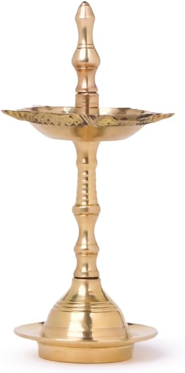 Shubhkart Brass Kerala Samai 5 Inch – Sacred Oil Lamp for Puja, Aarti, Mandir Rituals & Daily Worship | Traditional Deepam for Home Temple, Festive Ceremonies, Gifting & Spiritual Décor (Small)