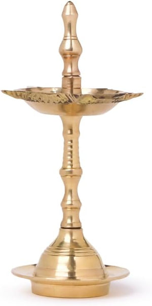 Shubhkart Brass Kerala Samai 5 Inch – Sacred Oil Lamp for Puja, Aarti, Mandir Rituals & Daily Worship | Traditional Deepam for Home Temple, Festive Ceremonies, Gifting & Spiritual Décor (Small)